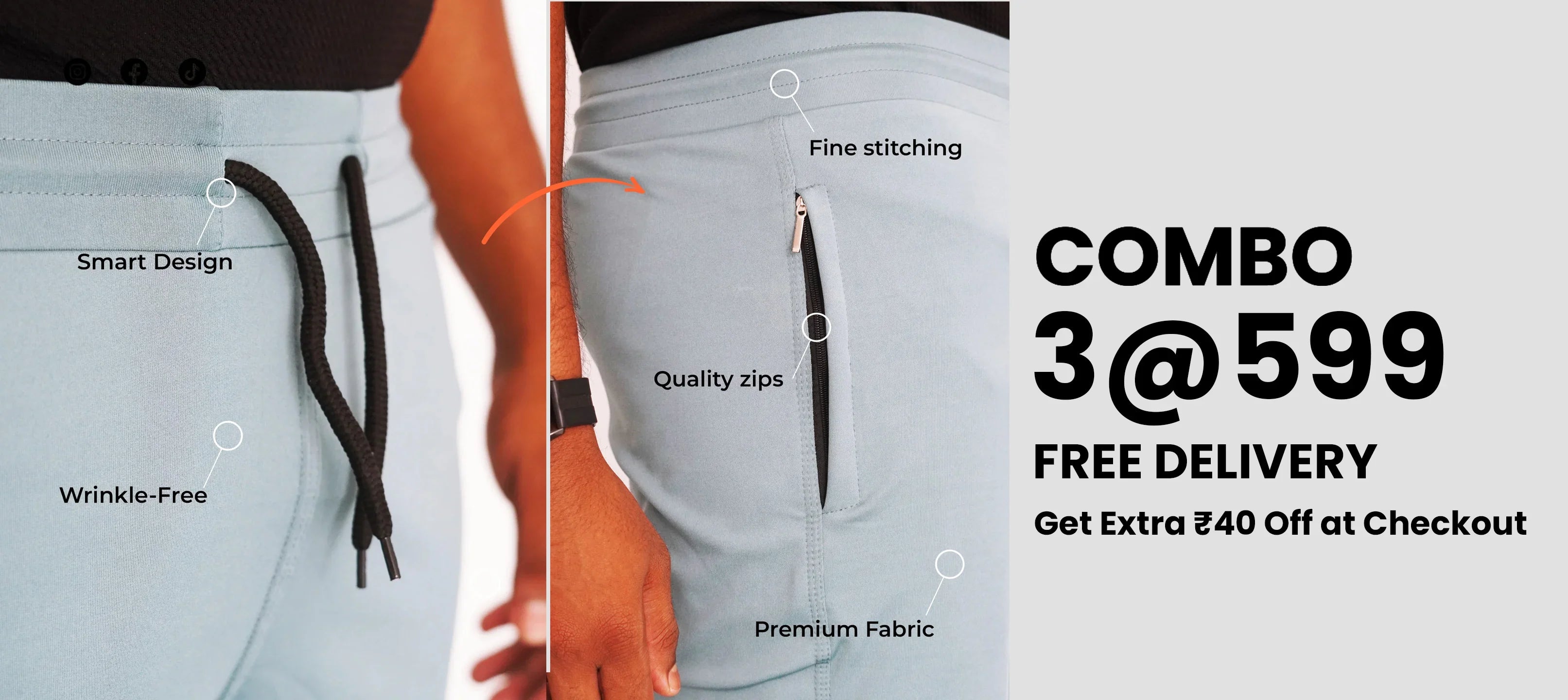 3 SHORTS  COMBO 599 ONLY WITH FREE DELIVERY