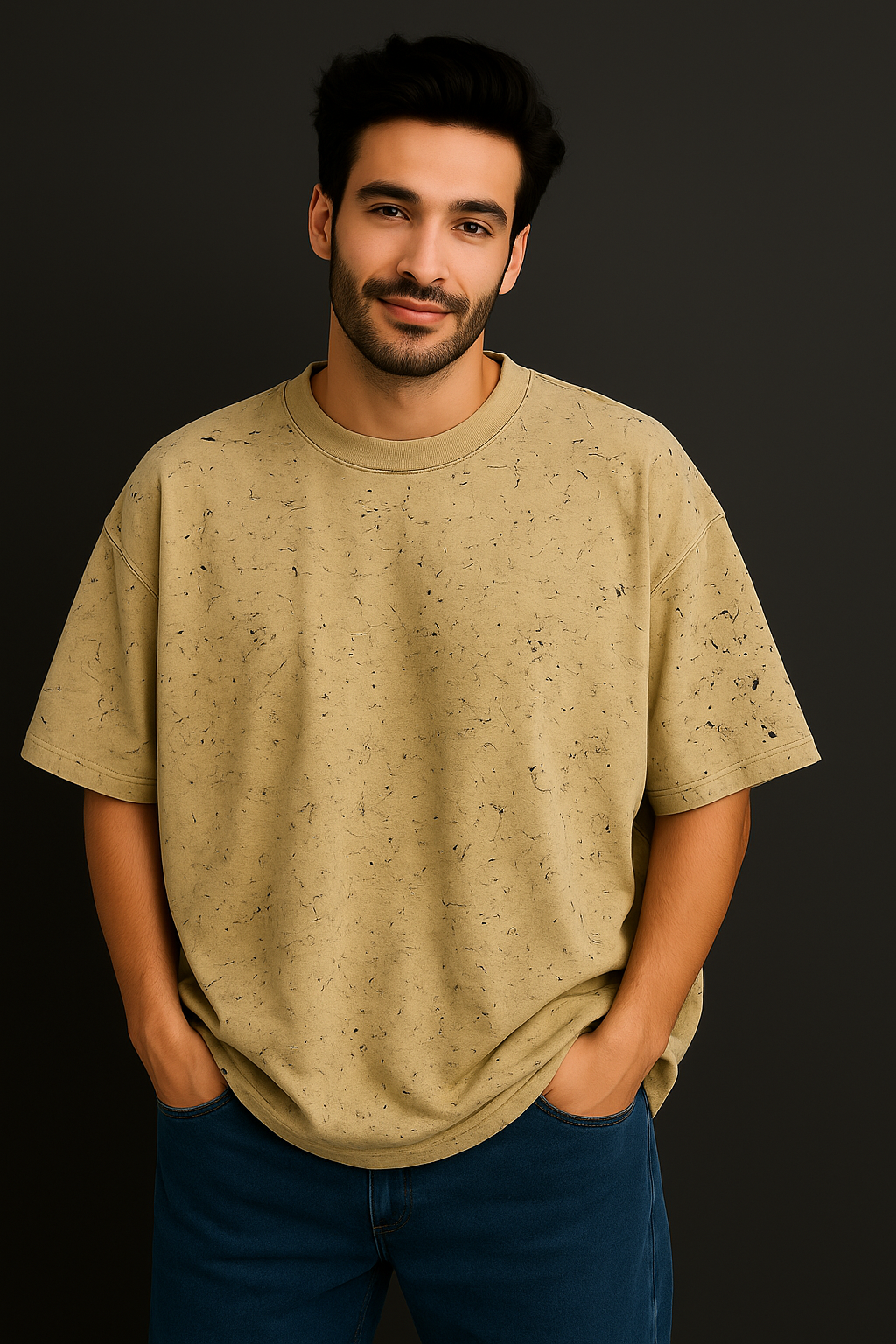 Premium Acid Wash Oversized Drop Shoulder T-Shirt – 100% Cotton