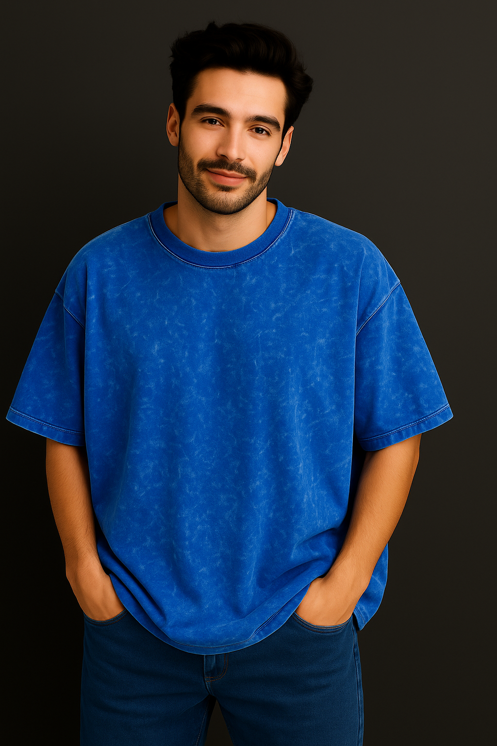 Premium Acid Wash Oversized Drop Shoulder T-Shirt – 100% Cotton