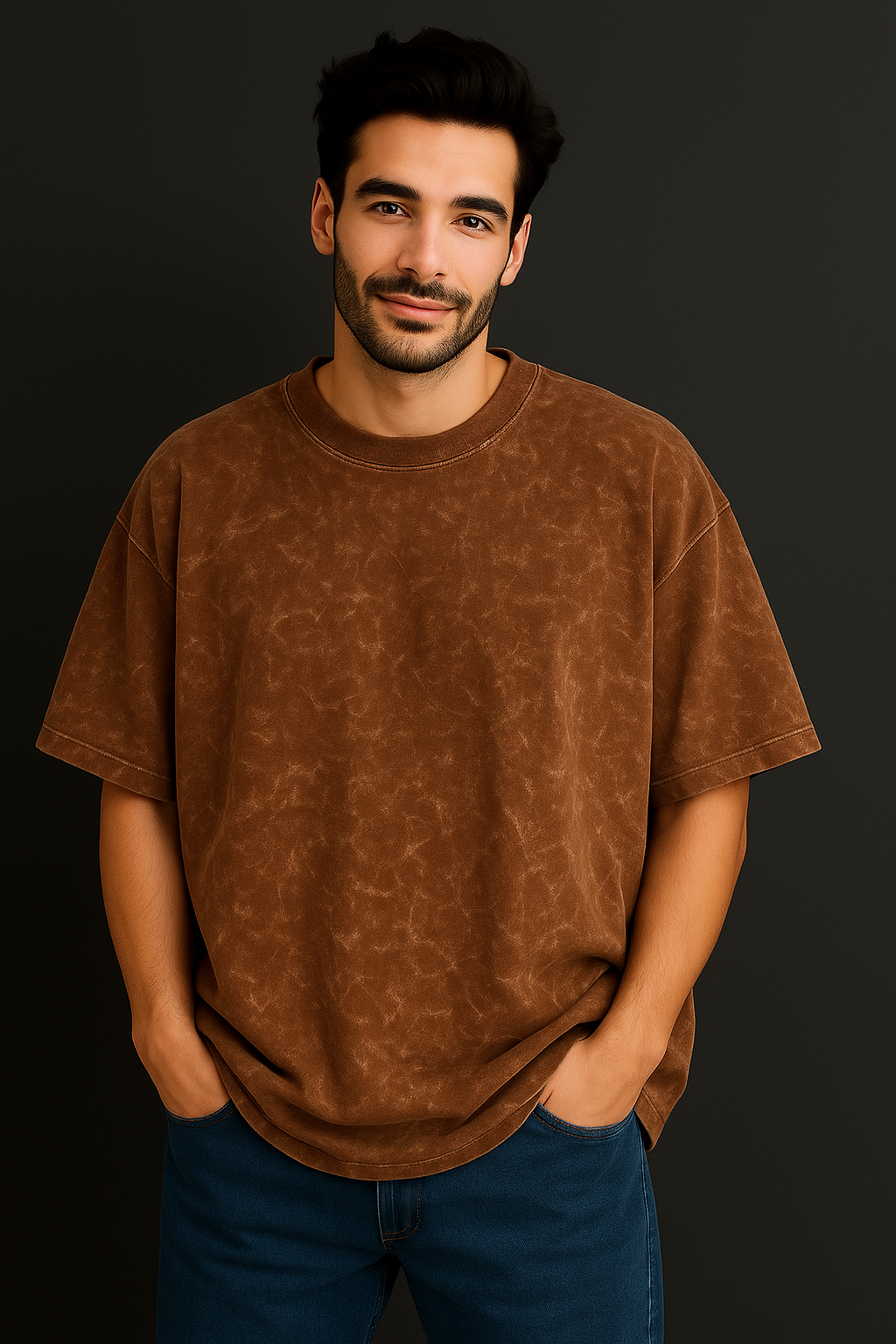 Premium Acid Wash Oversized Drop Shoulder T-Shirt – 100% Cotton