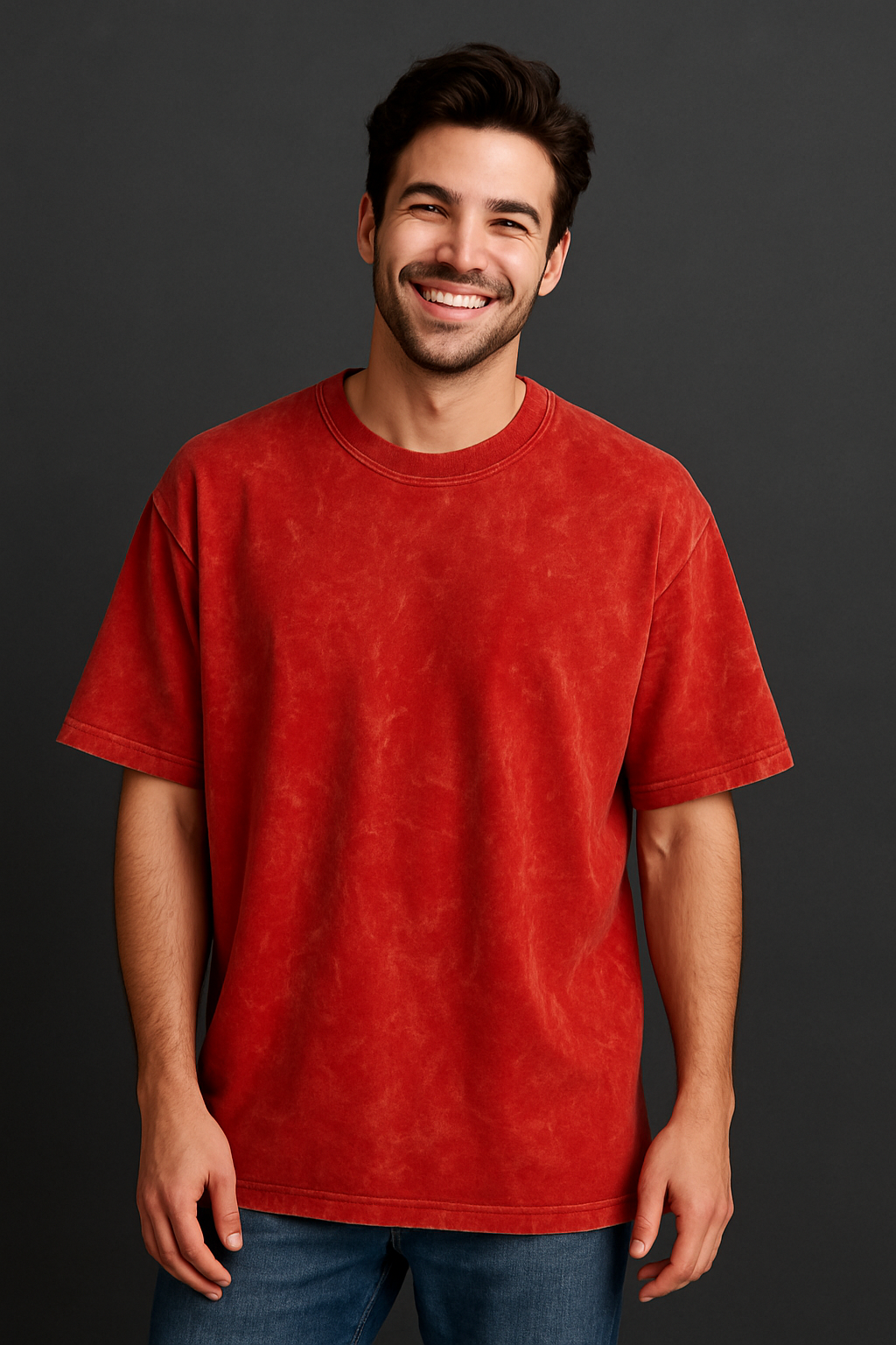 Premium Acid Wash Oversized Drop Shoulder T-Shirt – 100% Cotton