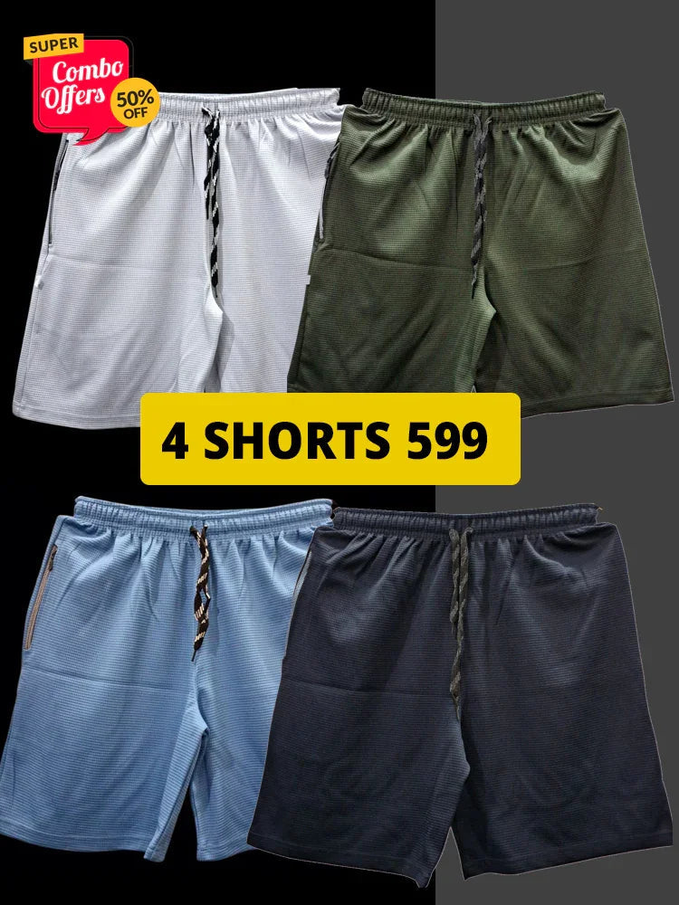 Diamond Fabric Shorts ( 4 IN 1 COMBO )