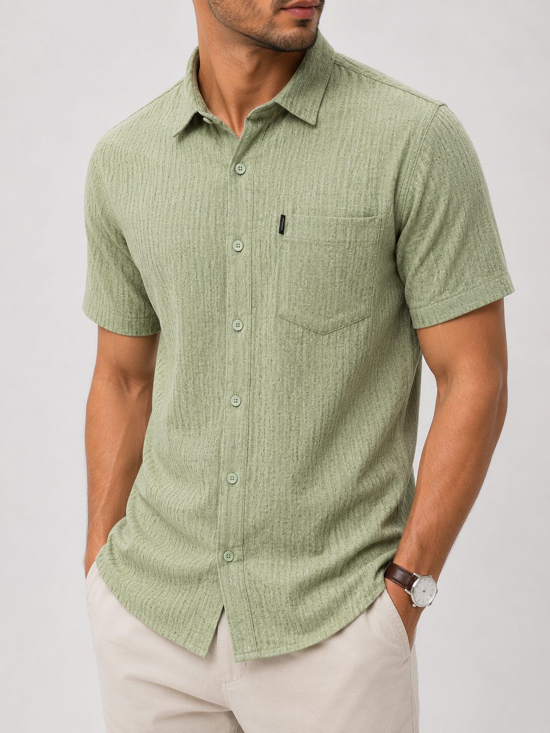 Men's Solid Color Shirt